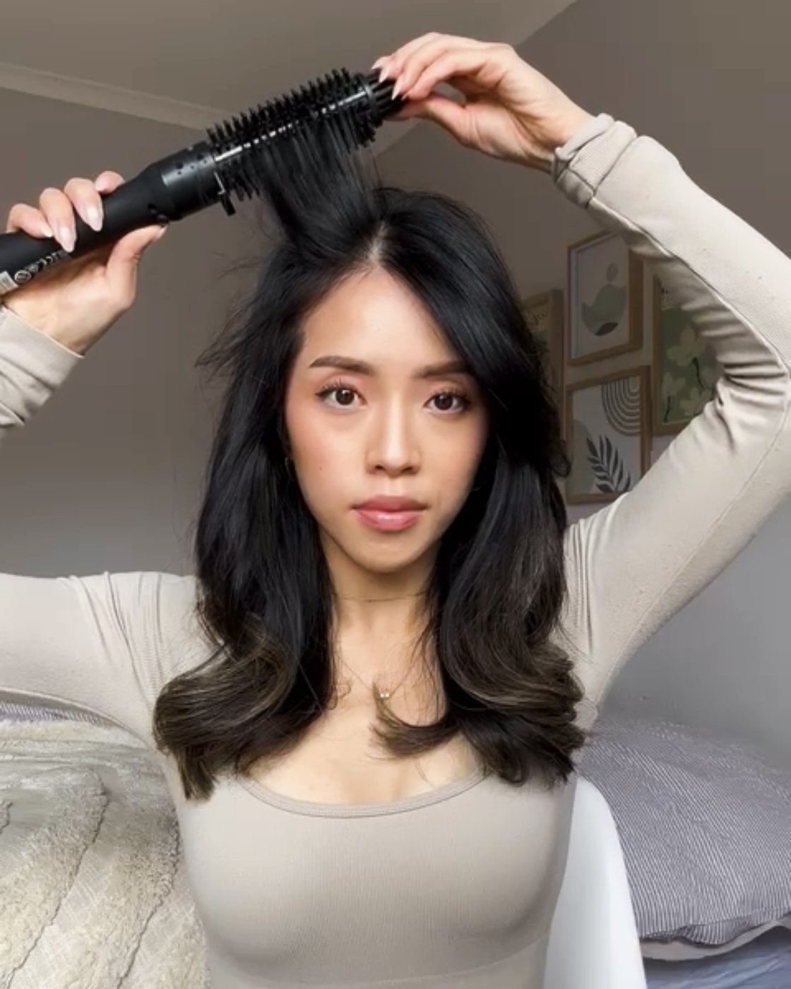 Hair styled with muk